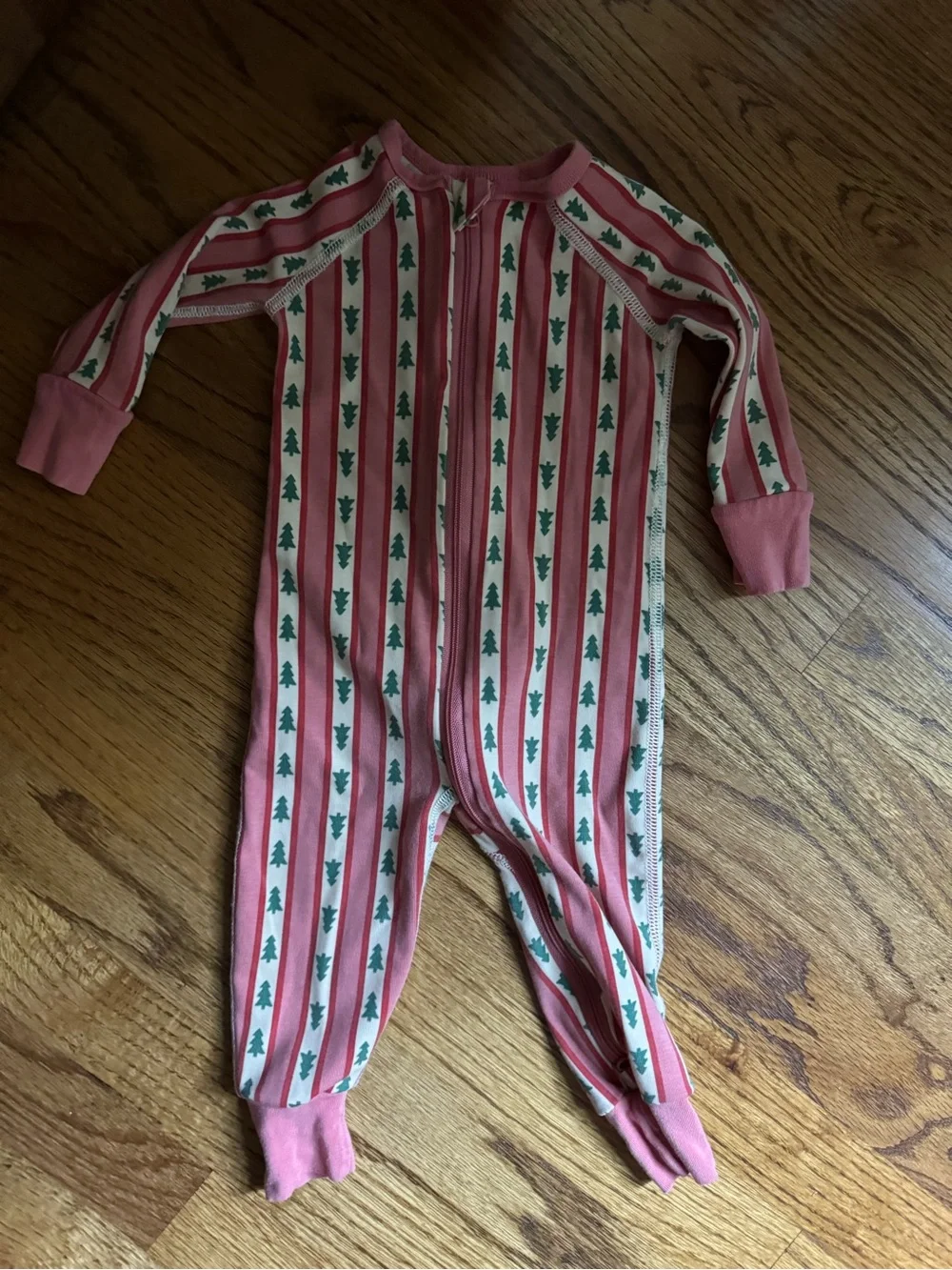 Hanna Andersson Pink & Cream Holiday Tree Pajamas